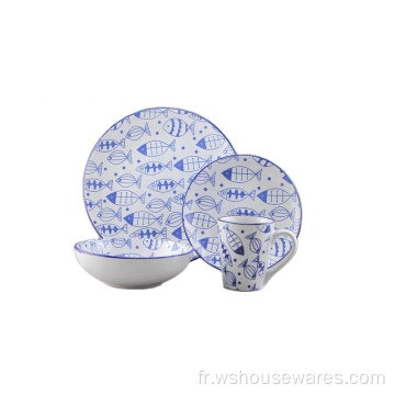 18 PCS Nouveau fleur colorée en porcelaine de table de table premium